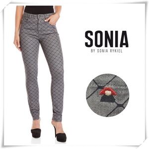 Sonia By Sonia Rykiel High Rise Plaid Skinny Jeans